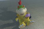  3d_(artwork) anthro balls big_penis bowser_jr. digital_media_(artwork) erection huge_penis koopa male mario_bros masturbation nintendo penile_masturbation penis scalie solo unknown_artist video_games 