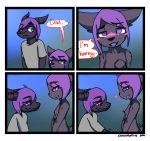  &lt;3 2016 anthro assisted black_fur black_nose blush canid canine canisfidelis clothed clothing comic cub daddy_kink daughter dialogue dragon edit father father_and_daughter female fingering fur hair hi_res horn hybrid incest male mammal nipples parent purple_eyes purple_hair sex simple_background text young 