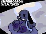  2019 animated areola beady_eyes big_breasts breasts canid canine canis digital_media_(artwork) domestic_dog eyelashes female floppy_ears hand_on_breast huge_breasts humanoid_penis loop male male/female mammal nipples penis pixel_(artwork) sex smile superiorfoxdafox titfuck 