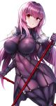  beeyan fate/grand_order leotard scathach_(fate/grand_order) weapon 