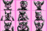  2019 animated anthro avian beak bovid caprine digital_drawing_(artwork) digital_media_(artwork) goat group mammal paint rubber sexotheque shiny simple_background zentai 