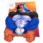  anthro avian bird boosterpang bulge froot_loops kellogg&#039;s male muscular muscular_male nipple_piercing nipples piercing solo toucan toucan_sam 