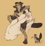  aardwolf ambiguous_gender blush duo holding_character hyaenid male mammal micro nude open_mouth reservoirdog_(artist) sharp_teeth teeth 