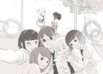  blush kayo_(watamote) kuroki_tomoko long_hair miyazaki_(watamote) multiple_girls ponytail self_shot short_hair smile tenmaya uchi_emiri watashi_ga_motenai_no_wa_dou_kangaetemo_omaera_ga_warui! 