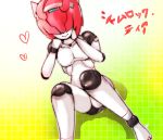  1boy android ankheijiooo hair_over_eyes male_focus no_humans pink_hair robot robot_joints robot_neoanthropinae_polynian shamrock_(polynian) shiny shiny_skin solo trap 