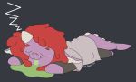  chibi clothed clothing dragon drippy_dragon drooling eyes_closed hair invalid_tag midget red_hair saliva sleeping smile snoring 