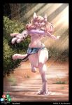  azaleesh breasts clothed clothing felid feline female hi_res malika mammal raining serval skimpy solo under_boob 