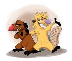  2019 angry_beavers anthro beaver by-nc-nd creative_commons daggett digital_media_(artwork) hi_res male mammal nickelodeon norbert orlandofox rodent sibling simple_background 