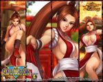  1girl breasts cleavage king_of_fighters large_breasts long_hair official_art ponytail shiranui_mai 
