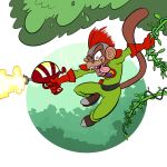  agent_9 gun hi_res laser leaf mammal monkey primate ranged_weapon shooting swinging trevor-fox video_games vines weapon 