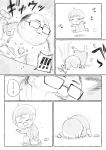  ... 2boys age_difference aki_ral balding binoculars blush bowl_cut chibi comic emphasis_lines eyes_closed faceless faceless_male fat fat_man first_aid_kit glasses greyscale highres kindergarten_uniform kneeling monochrome multiple_boys original running shoe_removed shoes silent_comic single_shoe spoken_ellipsis sweat tripping 