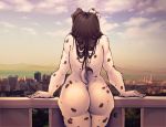  anthro big_butt butt canid canine canis city cloud domestic_dog female hi_res kriticalerror mammal nude outside rear_view solo standing 