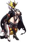  armor beelstarmon big_breasts breasts clothed clothing digimon digimon_(species) fan_character female furball gun hanakumon hanakumon_blast_mode hi_res nipples ranged_weapon sakuyamon skimpy solo unconvincing_armor weapon 