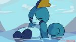  animated big_breasts blue_skin bouncing_breasts breasts cloud eyes_closed female huge_breasts mountain nintendo penlink pok&eacute;mon pok&eacute;mon_(species) sobble video_games water 