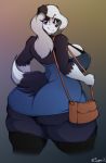  2019 absurd_res anthro big_breasts big_butt big_thighs blue_eyes border_collie breasts butt canid canine canis cleavage clothed clothing collie digital_media_(artwork) domestic_dog dress elaine_budderbup female fur hair hi_res huge_breasts huge_butt huge_thighs legwear looking_at_viewer looking_back mammal mature_female multicolored_fur purse simple_background smile solo standing stockings superix thick_thighs thigh_highs two_tone_fur voluptuous white_fur wide_hips 