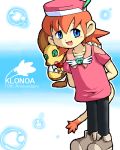  animal_humanoid blue_eyes bubble claws clothing duo female g-sun green_eyes hands_behind_back hat humanoid klonoa_(series) lolo low_res open_mouth popka simple_background standing video_games 