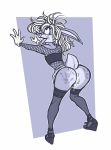  anthro bugs_bunny butt clothed clothing crossdressing cum cum_in_ass cum_inside fishnet footwear gloves hi_res high_heels lagomorph legwear looney_tunes luraiokun male mammal monochrome shoes solo stockings tears thigh_highs tongue tongue_out tube_top warner_brothers 
