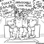  barcelona black_and_white canid canine canis carpet catalonia cervid clothing dialogue domestic_dog duo english_text eyewear game_grumps glasses legwear male mammal mlopcadraws monochrome plushie profanity socks sofa spain text tinydeerguy 