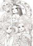  4girls age_difference boa_hancock japanese_clothes kimono komurasaki_(one_piece) long_hair multiple_girls one_piece shirahoshi smile snake 