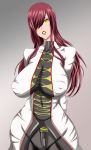  absurdres curvy highres huge_breast red_hair sagging_breast thick tight_clothes yellow_eyes 