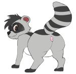  anus butt carafalsa hi_res mammal procyonid raccoon racket_(coolperez8) raised_tail rear_view 
