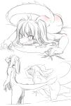  anthro blush breasts butt dragon female hair kemono nude silinder simple_background sketch sleeping smile white_background シリンダ 