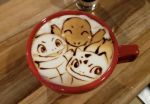  bulbasaur charmander coffee creatures_(company) cup drink eyes_closed game_freak gen_1_pokemon george_(yamamoto_kazuki) highres latte_art looking_at_viewer nintendo no_humans photo pokemon pokemon_(creature) smile squirtle tongue tongue_out unconventional_media 