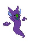  2018 3_fingers absurd_res alien black_sclera blue_tongue crossover digital_media_(artwork) disney experiment_(species) green_mouth green_nose green_pupils haunter hi_res hybrid lilo_and_stitch nintendo open_mouth open_smile phantasmo pok&eacute;mon pok&eacute;mon_(species) purple_body simple_background smile solo spirit tombola1993 video_games white_background 
