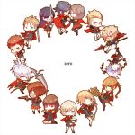  6+boys 6+girls ace_(fft-0) akademeia_uniform bangs black_hair blonde_hair blue_eyes blush braid brown_eyes brown_hair cape card cater_(fft-0) cinque_(fft-0) deuce_(fft-0) drill_hair eight_(fft-0) everyone final_fantasy final_fantasy_type-0 fingerless_gloves flute glasses gloves green_eyes gun hair_over_one_eye holding instrument jack_(fft-0) jacket katana king_(fft-0) kunagiri_machina long_hair looking_at_viewer multiple_boys multiple_girls nine_(fft-0) open_mouth plaid plaid_skirt pleated_skirt ponytail queen_(fft-0) red_cape red_eyes red_hair scar scarf school_uniform scythe seven_(fft-0) short_hair sice_(fft-0) silver_hair skirt smile solo sword thighhighs tokimiya_rem trey_(fft-0) uniform weapon whip white_hair zettai_ryouiki 