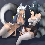  absurd_res alertmode animal_humanoid arctic_fox arctix_(talaniss) bandit_(cathare) bdsm blue_eyes bondage bound breasts bunny_and_fox_world canid canid_humanoid canine canine_humanoid cleavage clothed clothing domination duo female female/female female_domination fox fox_humanoid fur green_eyes hair hi_res humanoid mammal markings procyonid procyonid_humanoid raccoon raccoon_humanoid skimpy submissive_female whisker_markings white_hair 