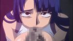  1boy 1girl ahegao animated animated_gif blue_hair breasts censored fellatio hetero irrumatio large_breasts long_hair looking_at_viewer makai_kishi_ingrid mosaic_censoring nipples oral penis pov yatsu_murasaki 