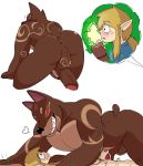  anus backsack balls big_penis blonde_hair butt canid canine cum darknut hair humanoid link male male/male mammal meatshaq nintendo penis pointy_ears presenting teeth the_legend_of_zelda uncut video_games wind_waker 