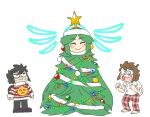  :d angel_wings christmas_lights christmas_ornaments christmas_sweater christmas_tree dark_pit emoji flannel frown halo kid_icarus nintendo open_mouth pajamas palutena smile sweat weeeeps wings 