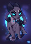  android anthro black_nose blue_eyes claws felid feline felis floating kyander long_tail looking_at_viewer machine mammal paws robot simple_background whiskers 