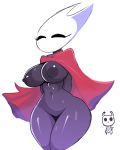  2019 anthro anthropod areola arthropod big_breasts black_eyes breasts clothed clothing female gloomyacid hollow_knight hornet_(hollow_knight) insect navel nipples solo 