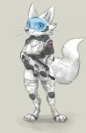  camo canid canine canis clothing female gloves gun hi_res knee_pads mammal mek01 nipple_outline patch_(disambiguation) ranged_weapon rifle solo trigger_discipline visor weapon wolf 