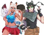  absurd_res animal_humanoid arctic_fox arctix_(talaniss) arrow blue_eyes breasts bunny_and_fox_world canid canid_humanoid canine canine_humanoid clothed clothing female fox fox_humanoid fur green_eyes hair hi_res humanoid male mammal markings procyonid procyonid_humanoid raccoon raccoon_humanoid rascal_(rune_ocarina) unknown_artist whisker_markings white_hair 