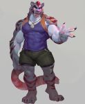  2019 anthro biceps big_muscles clothed clothing digital_media_(artwork) felid fur hair hi_res male mammal muscular muscular_male null-ghost simple_background solo 