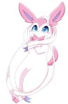  absurd_res ambiguous_gender arms_bound blush bow eeveelution hi_res legs_bound looking_at_viewer nintendo pok&eacute;mon pok&eacute;mon_(species) ribbons simple_background solo sum sylveon video_games white_background 