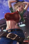  1girl blonde_hair blue_mary breasts fatal_fury large_breasts lexaiduer midriff the_king_of_fighters 