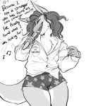  black_and_white chest_tuft clothed clothing eyes_closed female glacierclear hair hairbrush hi_res long_hair macropod mammal marsupial monochrome ruby_(comfycreations) shirt singing solo text thick_tail tuft 