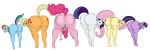  anthro applejack_(mlp) bent_over boman100 butt equid equine fluttershy_(mlp) friendship_is_magic group horse looking_back mammal my_little_pony pinkie_pie_(mlp) rainbow_dash_(mlp) rarity_(mlp) twilight_sparkle_(mlp) 