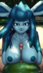  2019 anthro areola beauty_mark big_breasts blue_eyes blue_fur breasts clothed clothing conditional_dnp digital_media_(artwork) duo eeveelution erection faceless_male female first_person_view front_view fur galaxyoron glaceon hair hi_res human interspecies looking_at_viewer male male/female male_pov mammal nintendo nipples outside partially_clothed penis pok&eacute;mon pok&eacute;mon_(species) sex smile solo_focus titfuck vein veiny_penis video_games 