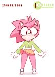  &lt;3 2d_animation amy_rose animated anthro biped clothing digital_media_(artwork) diives eulipotyphlan eyelashes female footwear fur hair hedgehog hi_res jumping loop mammal mittens pink_ears pink_fur pink_hair pink_tail pussy rosy_the_rascal shirt shoes short_tail simple_background skirt solo sonic_(series) sonic_mania_plus upskirt white_background 