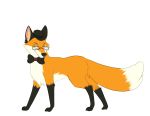  amber ambiguous_gender black_socks bow_tie canid canine classy clothing digital_media_(artwork) dis dis_the_fox eye-wear eyewear female feral flat_colour floof fox foxxo full_body fur glasses hat hi_res madcheshirefox mammal smile snoot 