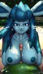  &lt;3 2019 anthro areola beauty_mark big_breasts blue_eyes blue_fur breasts clothed clothing conditional_dnp cum cum_on_face cumshot dialogue digital_media_(artwork) duo eeveelution ejaculation english_text erection faceless_male female first_person_view front_view fur galaxyoron glaceon hair hi_res human interspecies looking_at_viewer male male/female male_pov mammal nintendo nipples orgasm outside partially_clothed penis pok&eacute;mon pok&eacute;mon_(species) sex smile solo_focus text titfuck vein veiny_penis video_games 