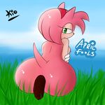  amy_rose big_butt breasts butt feces female fur green_eyes hedgehog kio mammal nipples pink_fur scat sega solo sonic_(series) sonic_team 