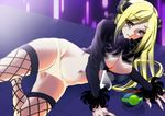  bad_id bad_pixiv_id blonde_hair breasts cardigan cleavage covered_nipples ekoda feathers fishnet_legwear fishnets grey_eyes hair_ornament large_breasts long_hair lowleg lowleg_panties luxury_ball lying midriff navel on_side panties poke_ball pokemon pokemon_(game) pokemon_dppt shirona_(pokemon) solo sweat thighhighs underwear white_panties 