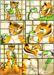  anthro breasts comic dreamworks duo english_text felid female french_kissing half-closed_eyes hi_res kissing kung_fu_panda livinlovindude mammal master_tigress master_viper open_mouth pantherine pussy reptile scalie size_difference snake text tiger viper 