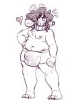  &lt;3 2019 alternate_version_at_source anthro areola balls belly big_balls blush bovid boxer_briefs bulge caprine claws clothing collar curly_hair ear_piercing eyelashes facial_piercing fawster_(slendid) floppy_ears fur goat hair hand_on_hip hi_res horn huge_balls male mammal monochrome moobs navel nose_piercing nose_ring piercing precum precum_through_clothing sketch slendid slightly_chubby smile solo standing sweat sweatdrop thick_thighs tight_clothing toe_claws underwear underwear_only 